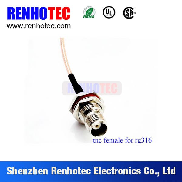 RP_TNC Female Connectors for RG316 Custom RF Cable Assembly